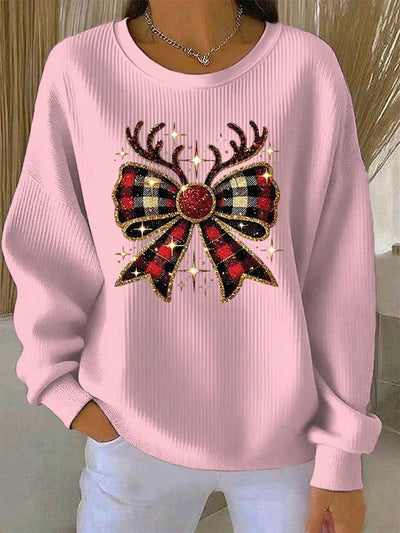 Irene - Christmas Sweater with Bow Motif