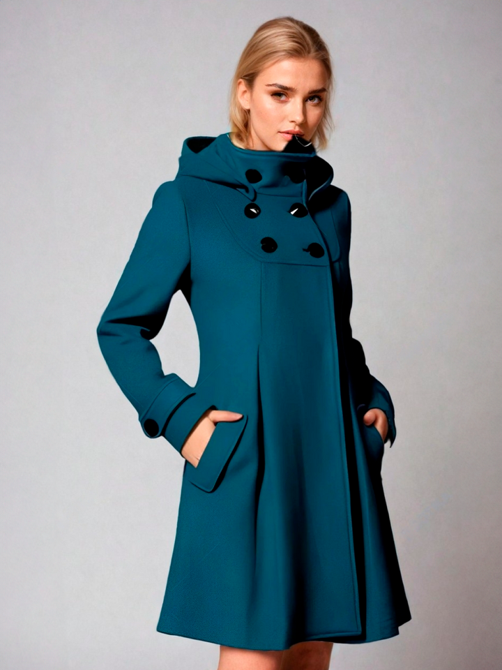 Aria - A-Line Hooded Coat Elegant and Timeless for Cold Weather