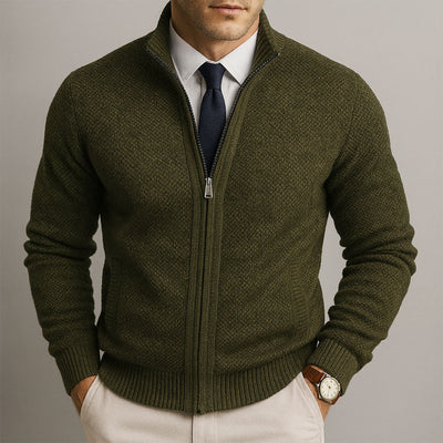 Lucian I Merino Wool Zip Cardigan