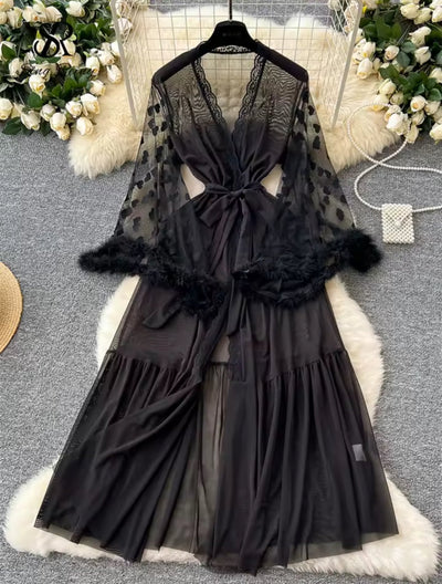 Keira™ | Transparent Lace Kimono