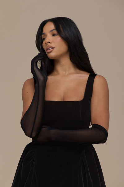 LUCKY MINI DRESS | BLACK VELVET