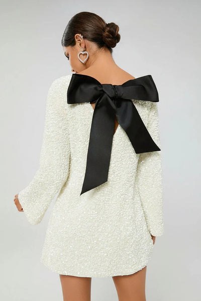 Clara - Sequin Dress with Bow at the Back