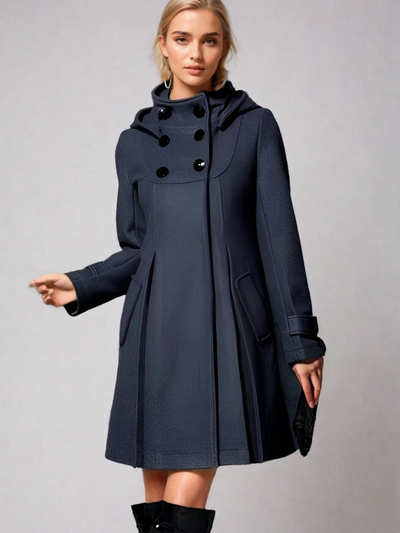 Aria - A-Line Hooded Coat Elegant and Timeless for Cold Weather