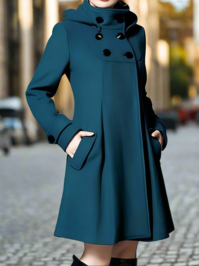 Aria - A-Line Hooded Coat Elegant and Timeless for Cold Weather