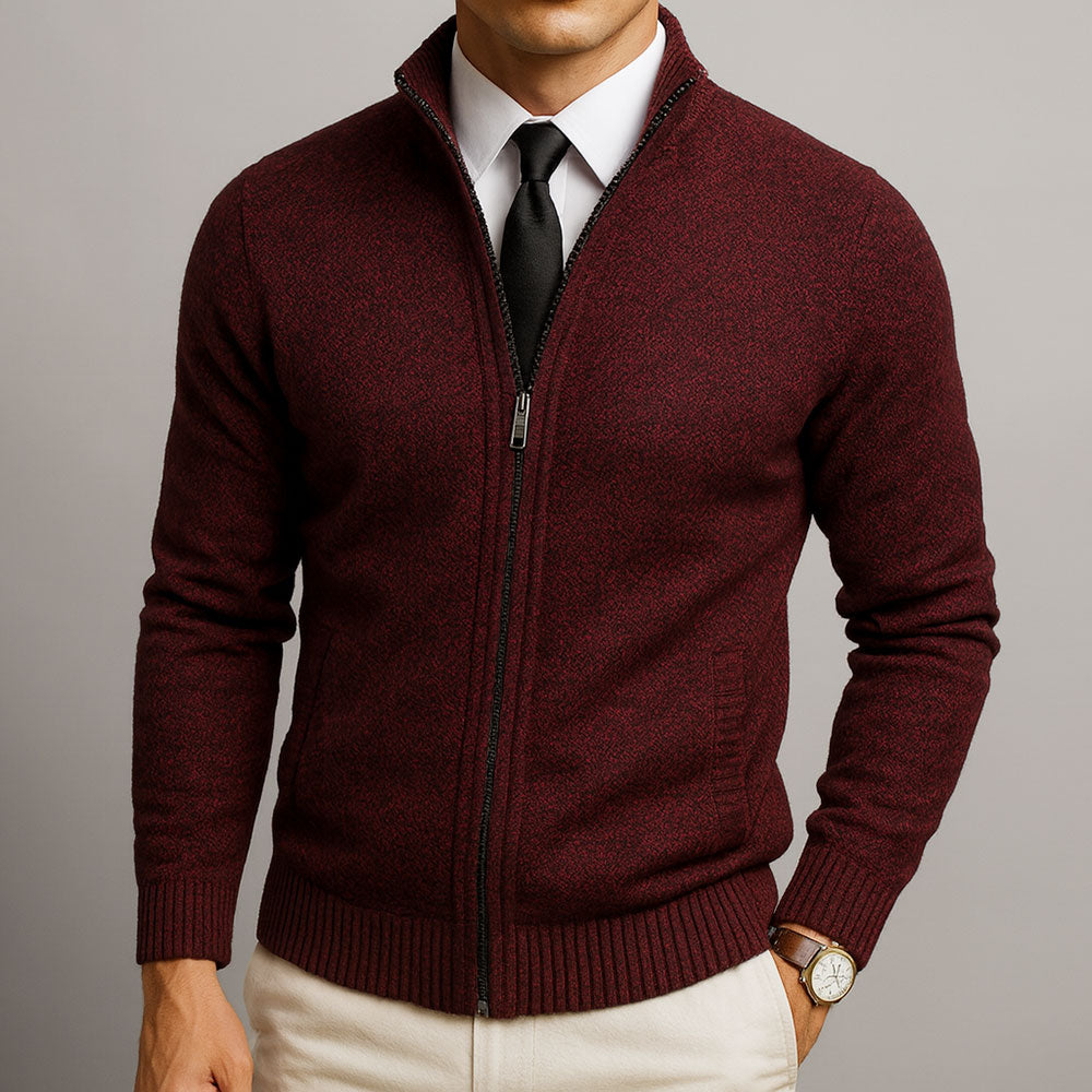 Lucian I Merino Wool Zip Cardigan