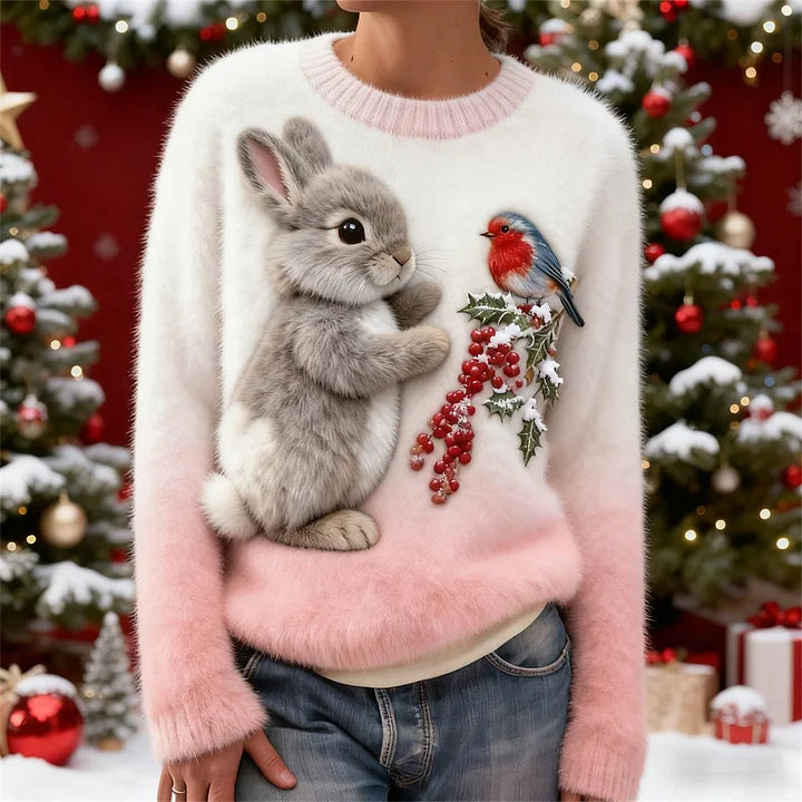 Holly | Holiday Bunny Plush Sweater