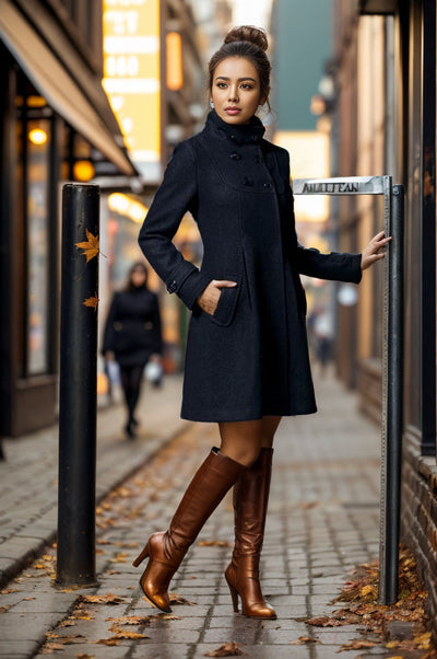 Aria - A-Line Hooded Coat Elegant and Timeless for Cold Weather