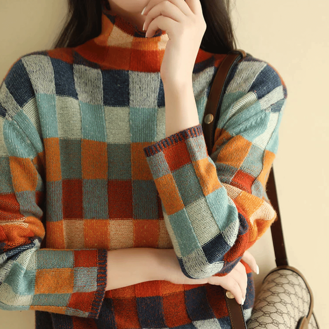 Bethany - Patchwork Turtleneck