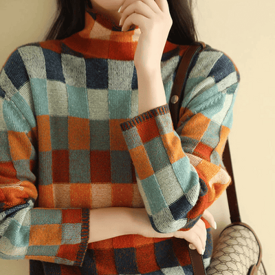 Bethany - Patchwork Turtleneck