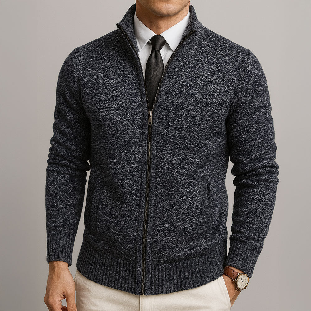 Lucian I Merino Wool Zip Cardigan