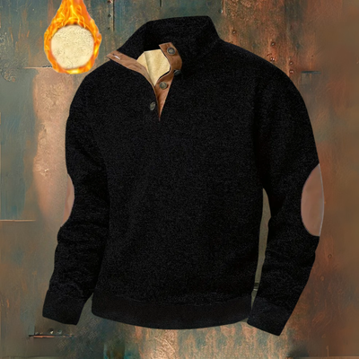 Ruben I Warm Fleece Hoodie with Button Closure