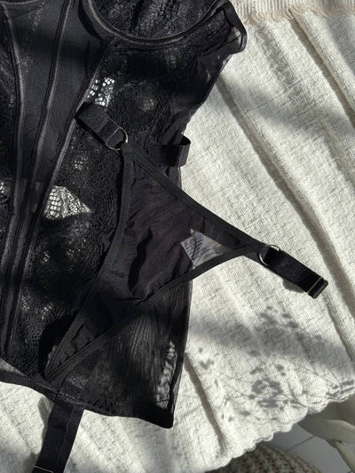 Alessandra™ | Black Satin Nightgown Mirage