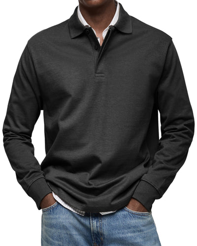 Adrián | Luxury Long Sleeve Polo Shirt
