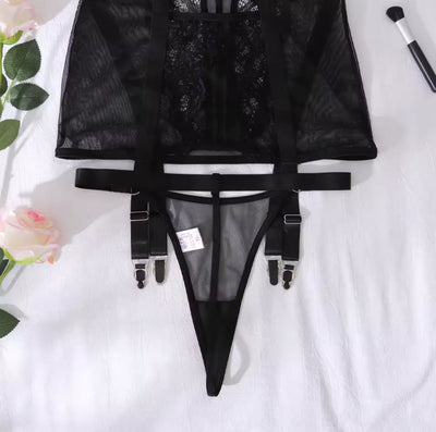 Alessandra™ | Black Satin Nightgown Mirage