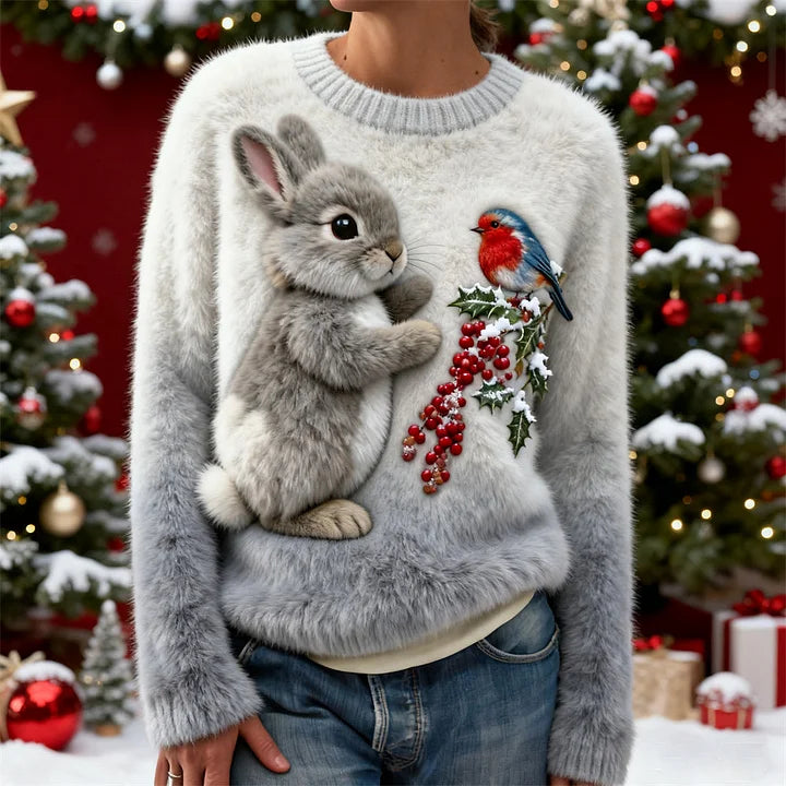 Holly | Holiday Bunny Plush Sweater