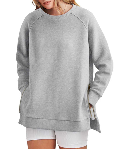 Colette - Sleek and Comfortable Zippered Tunic Sweatshirt
