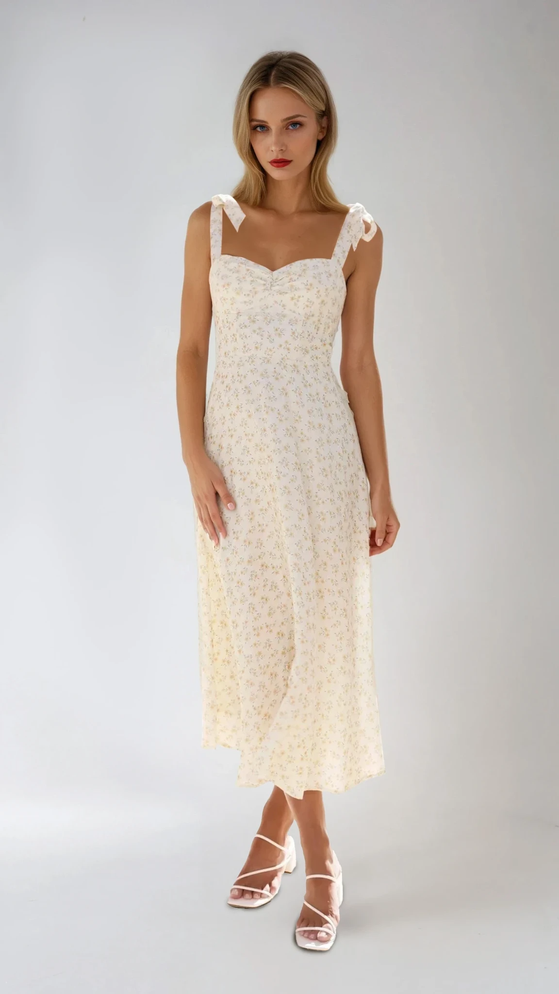 Blakely Midi Dress - Lemon Floral