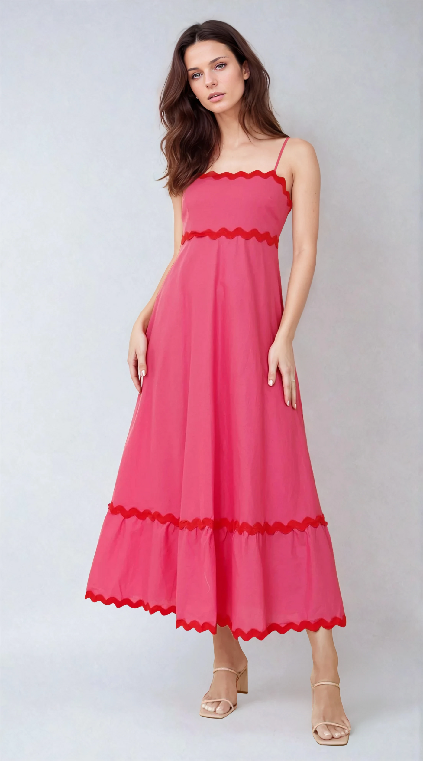 Brodey Midi Dress - Pink / Red