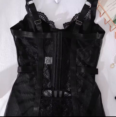 Alessandra™ | Black Satin Nightgown Mirage