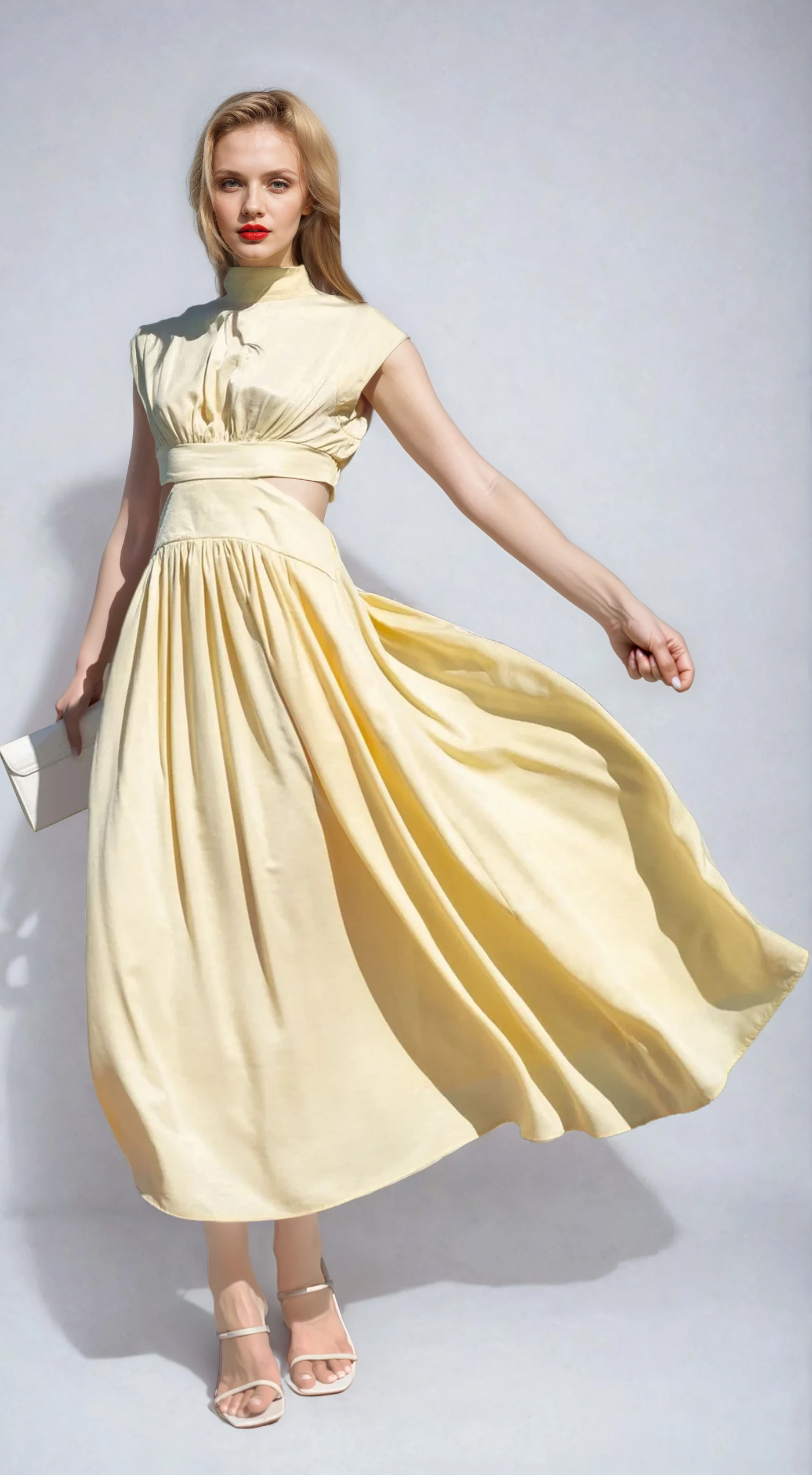Cindie Midi Dress - Yellow