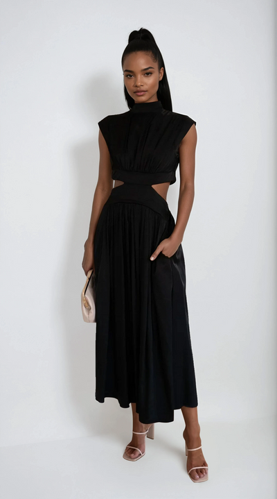 Cindie Midi Dress - Black