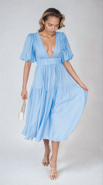 Erin Midi Dress - Blue