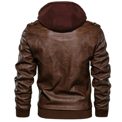 Jacob | Men's Leather Jacket with Hood