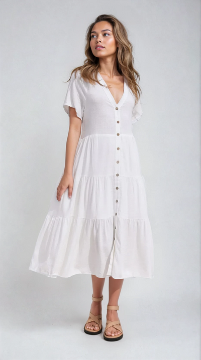 Kimberly Midi Dress - White