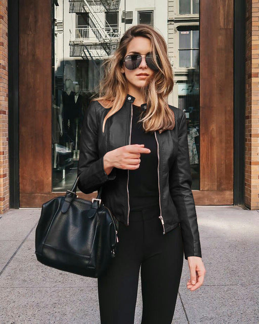 Alexis - Vegan Leather Biker Jacket