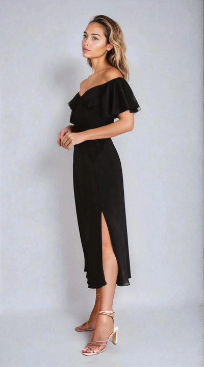 Louisa Midi Dress - Black