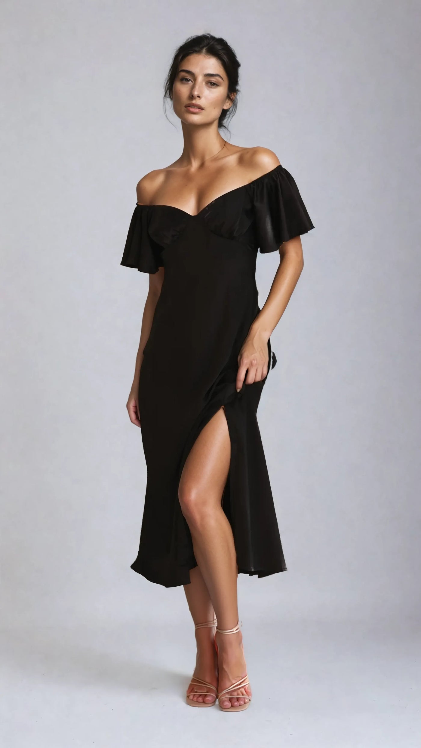 Louisa Midi Dress - Black