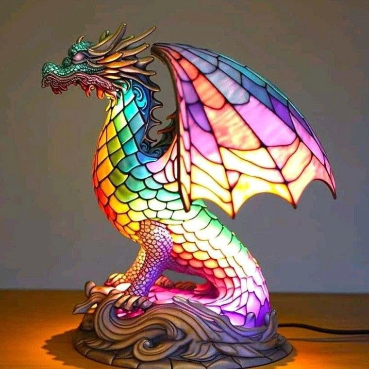 Ignis | Dragon's Magic Lamp Made of Colored Glass