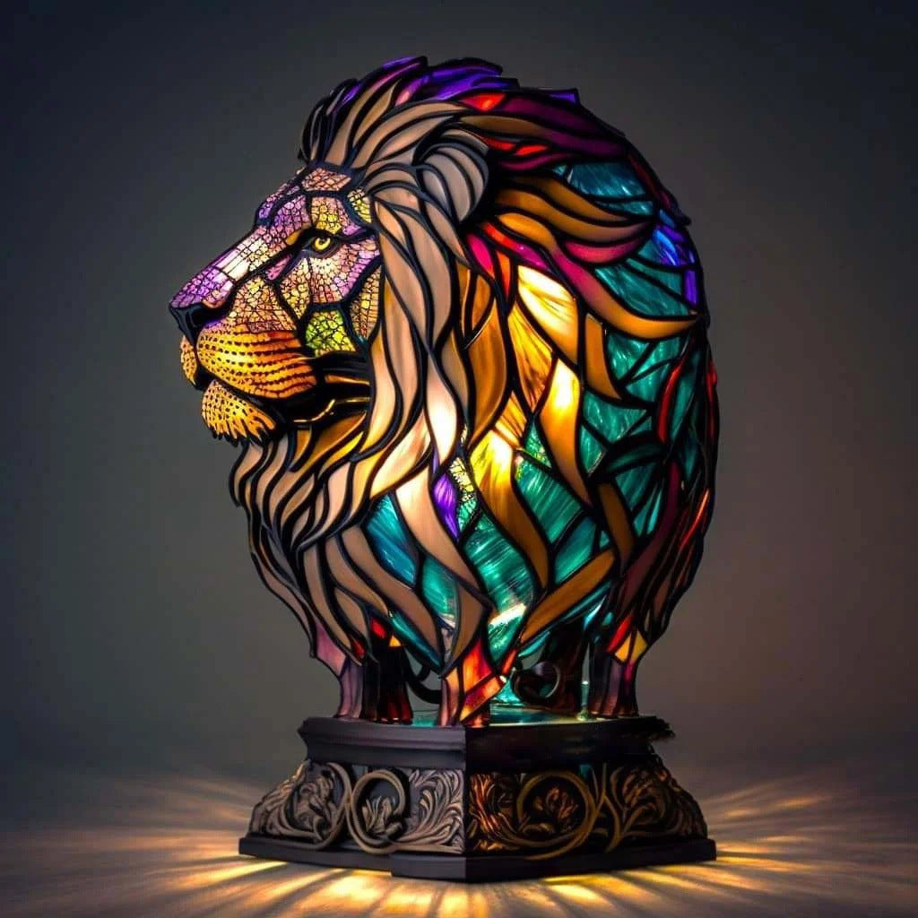 Mufasa | Magic Lion Lamp Made of Colored Glass