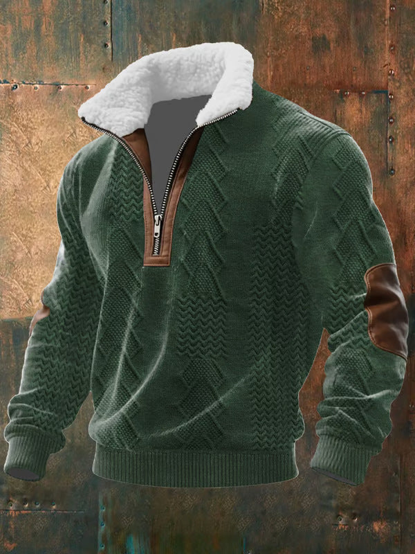 GABRIEL™ | ZIPPERED SWEATER WITH LINED COLLAR