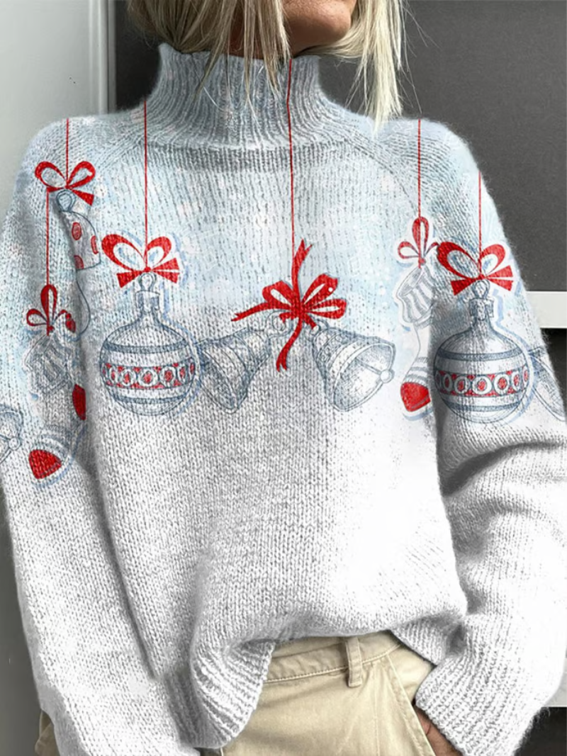 Paula - Christmas Sweater with Christmas Balls and Bows