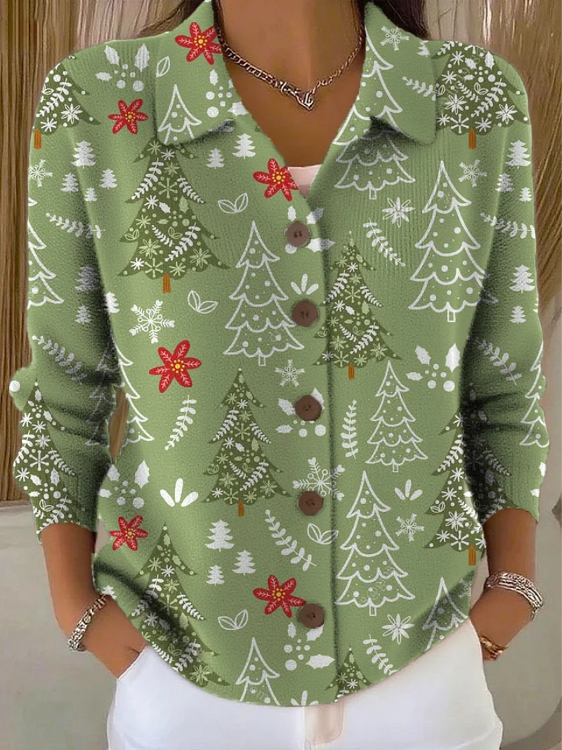Teresa – Christmas Blouse with Buttons