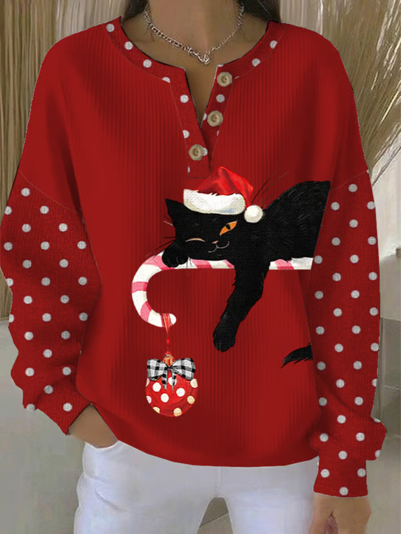 Alicia - Christmas Sweater with Cat
