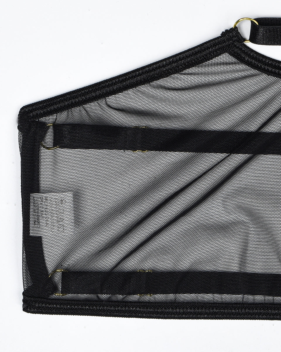 Eline™ | 4-Piece Transparent Mesh Lingerie Set with Bra & Bow