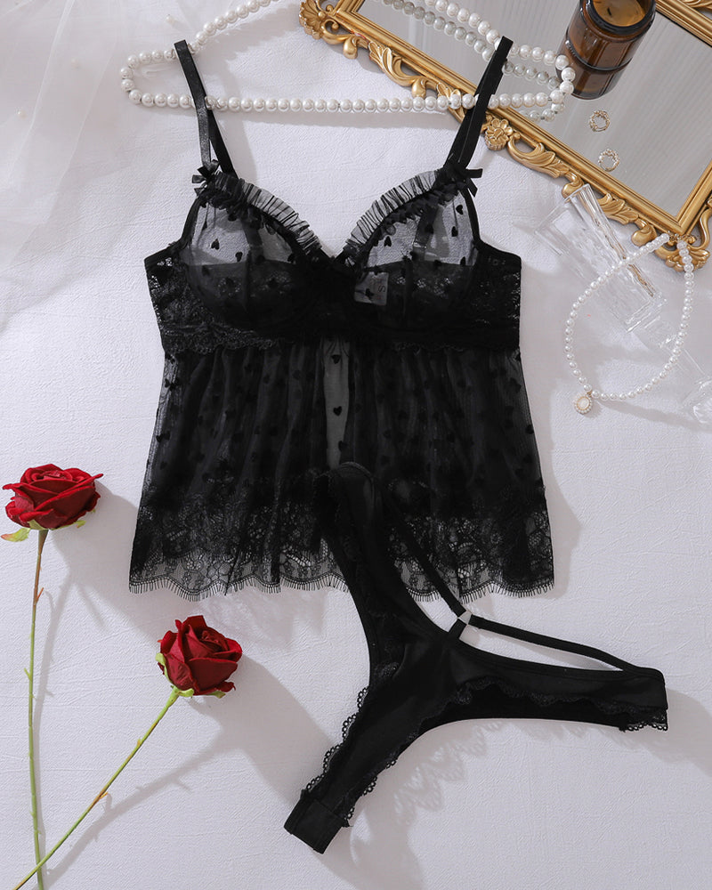 Rosa™ | Sensual Mesh Top & Slip Set