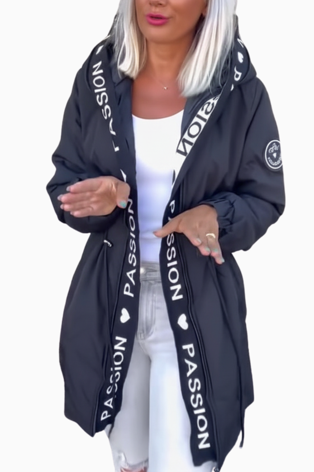 Sophia | Casual Letterprint Hoodie Jacket