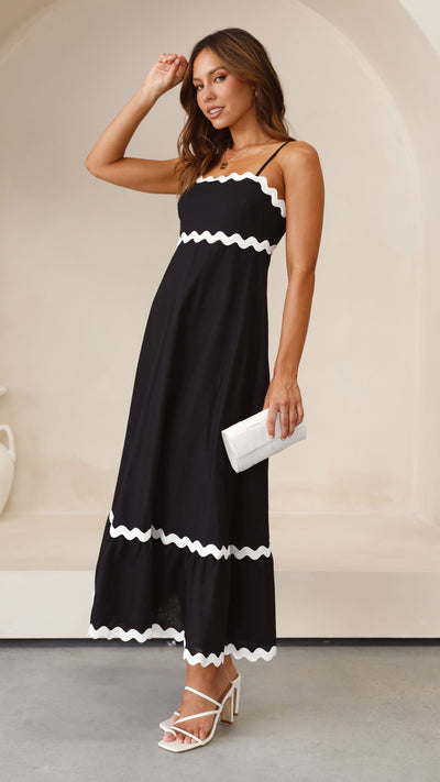Brodey Midi Dress - Black / White