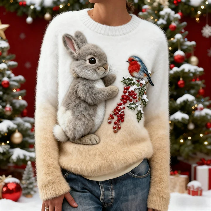 Holly | Holiday Bunny Plush Sweater