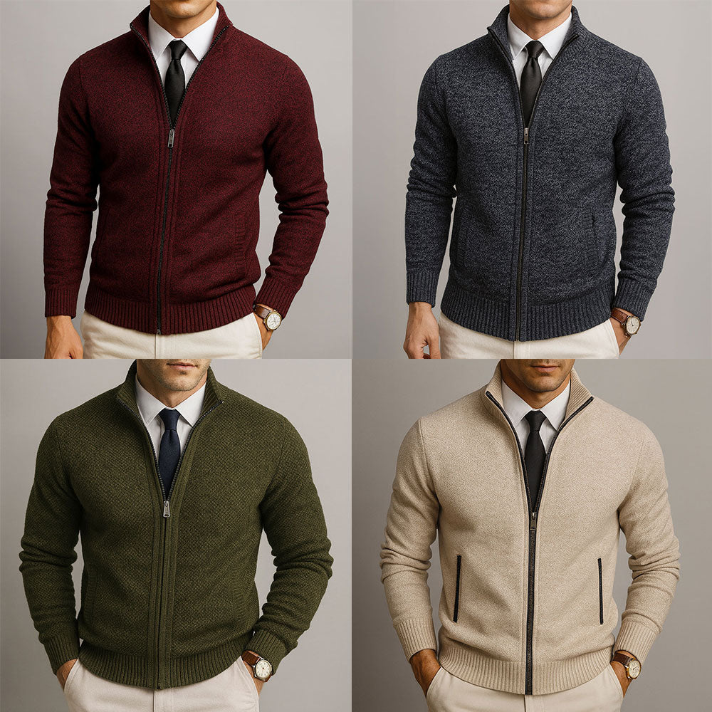 Lucian I Merino Wool Zip Cardigan