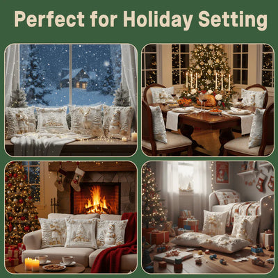 🎄Christmas Decorative 3D Pillow Covers (Set of 4)