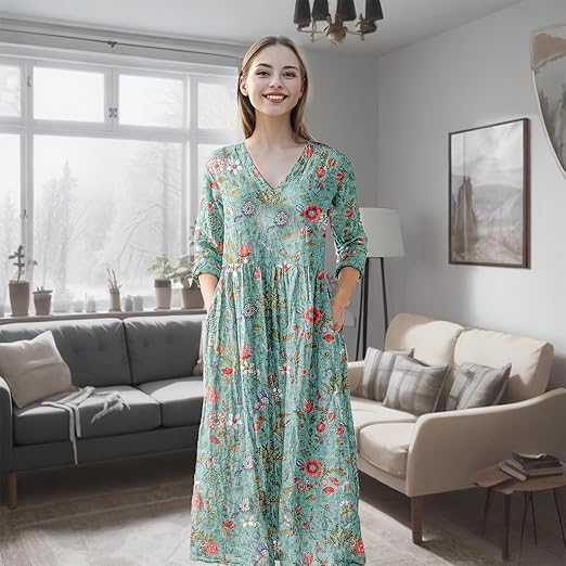 Joy - Floral Print Women's Dress (Plus Size Available)