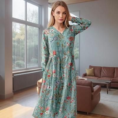 Joy - Floral Print Women's Dress (Plus Size Available)