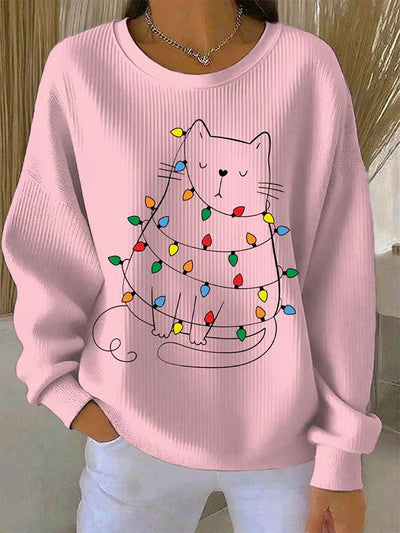 Alba - Christmas Sweater with Cat Motif