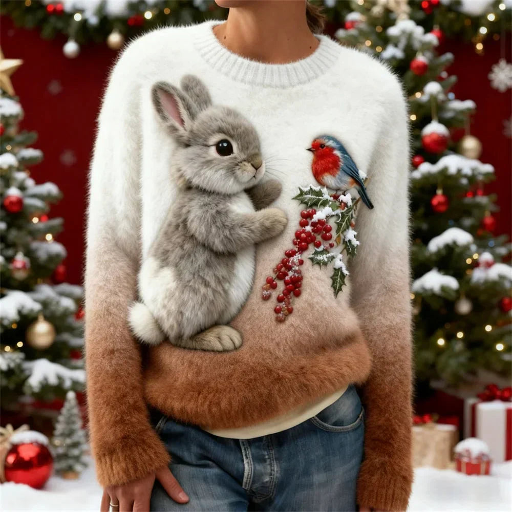 Holly | Holiday Bunny Plush Sweater