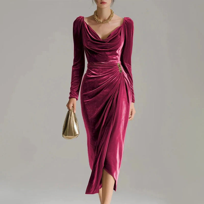 Renata - Elegant Long Velvet Dress