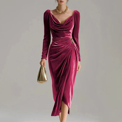 Renata - Elegant Long Velvet Dress